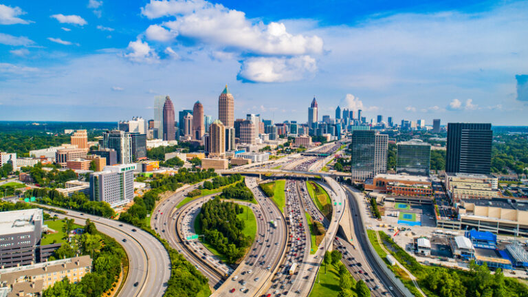 Atlanta, Georgia, Usa Downtown Skyline Aerial