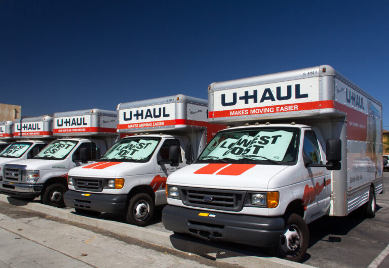 U Haul Trucks Lined In A Row