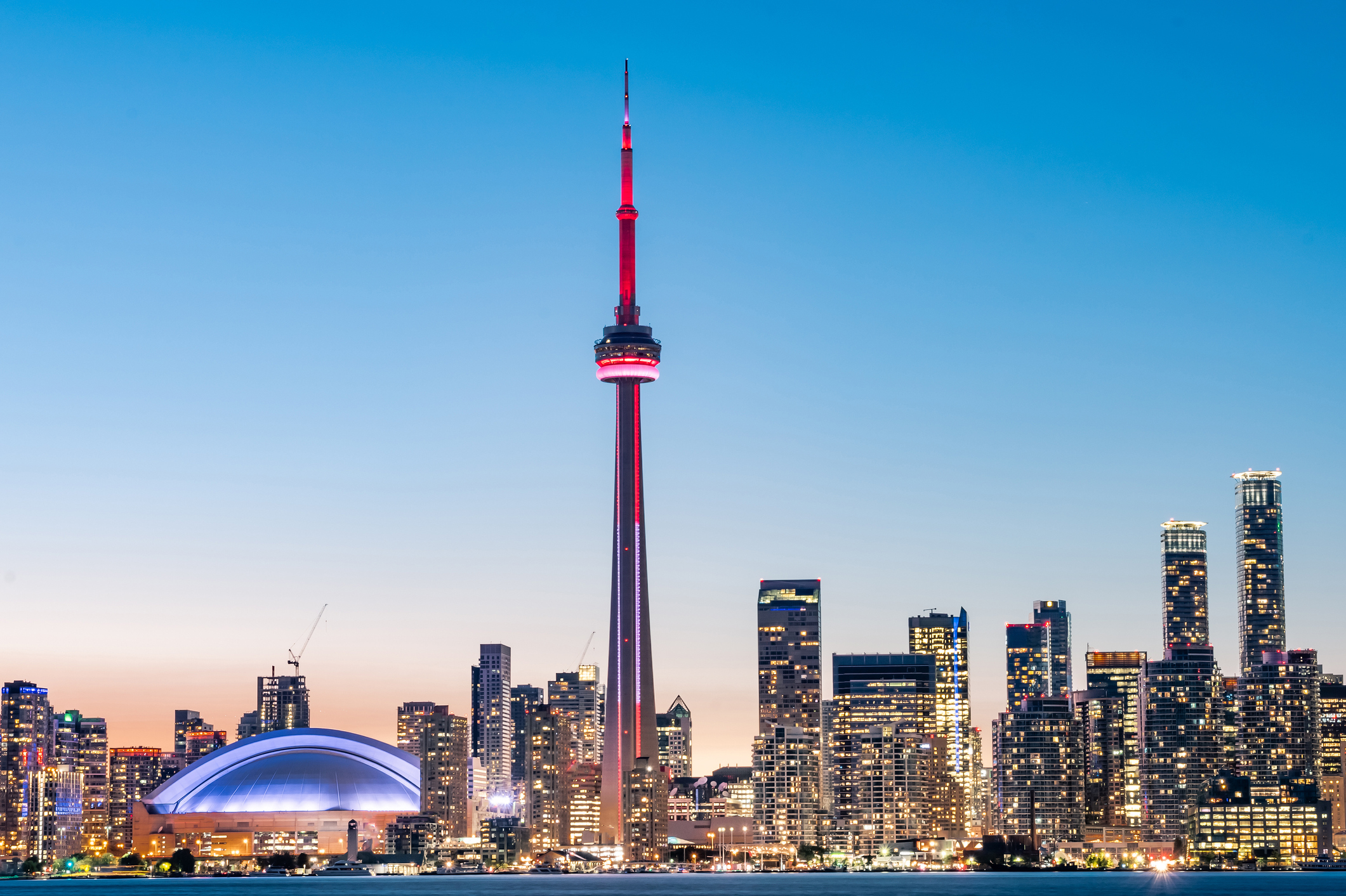 Toronto City Skyline At Night, Ontario, Canada